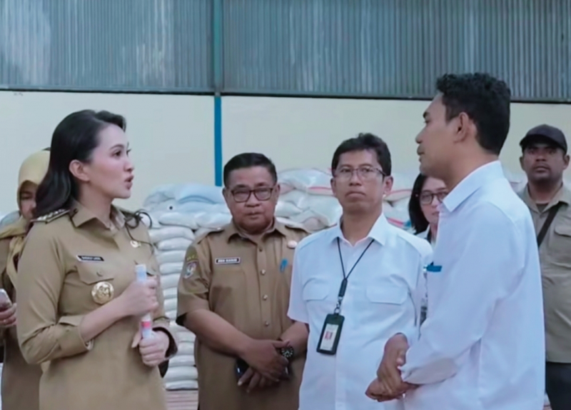 Gubernur Maluku Utara Sherly Tjoanda Sidak Bulog. 