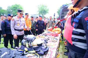 Polda Jambi Bersinergi dengan TNI dan Forkopimda dalam Apel Siaga Bencana Hidrometeorologi