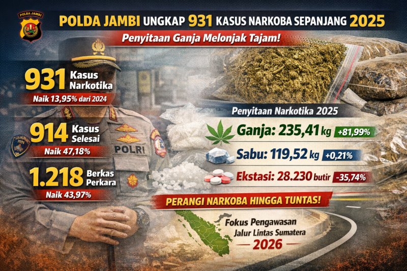 Data Laporan Kinerja Ditnarkoba Polda Jambi 
