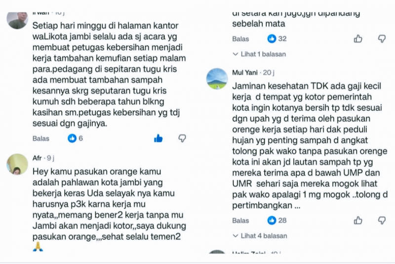Komentar Netizen Terkait Sampah Menumpuk di Kota Jambi