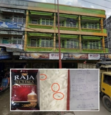 Foto yang beredar di medsos beras yang diedarkan MM Mitra Berkutu. 