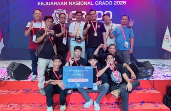 Tim Orado Jambi foto bersama usai penyerahan hadiah kepada pemenang Kejurnas Orado 2026. Foto : dok / oradojambi