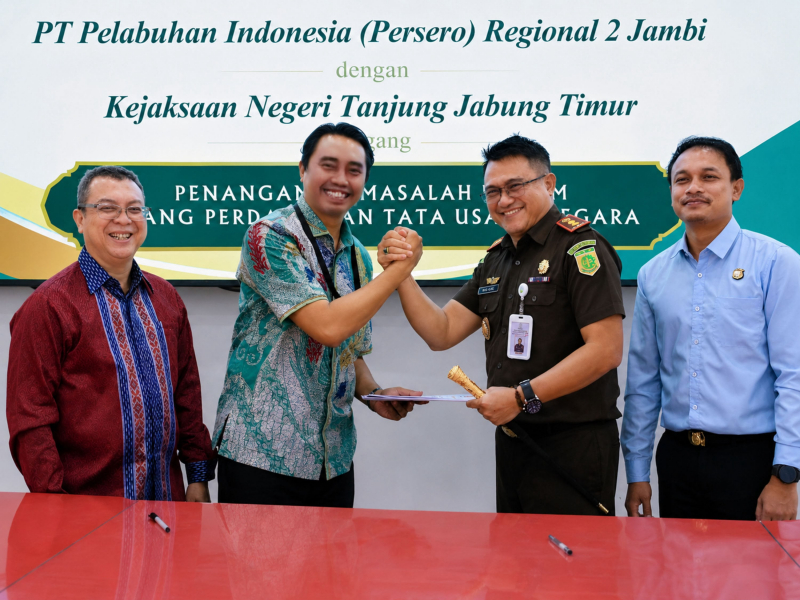 PT Pelabuhan Indonesia (Persero) Regional 2 Jambi resmi menjalin kerja sama dengan Kejaksaan Negeri (Kejari) Tanjung Jabung Timur 