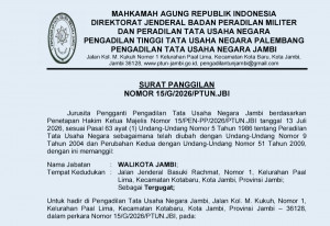 Wali Kota Jambi Jadi Tergugat, Sidang Perdana di PTUN 22 Juli 2026
