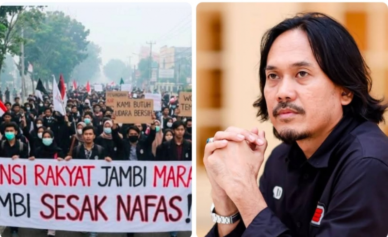 Mahasiswa Demo Kantor Gubernur Jambi dan Firmansyah, SH.MH dari YLBH Firman Keadilan. 